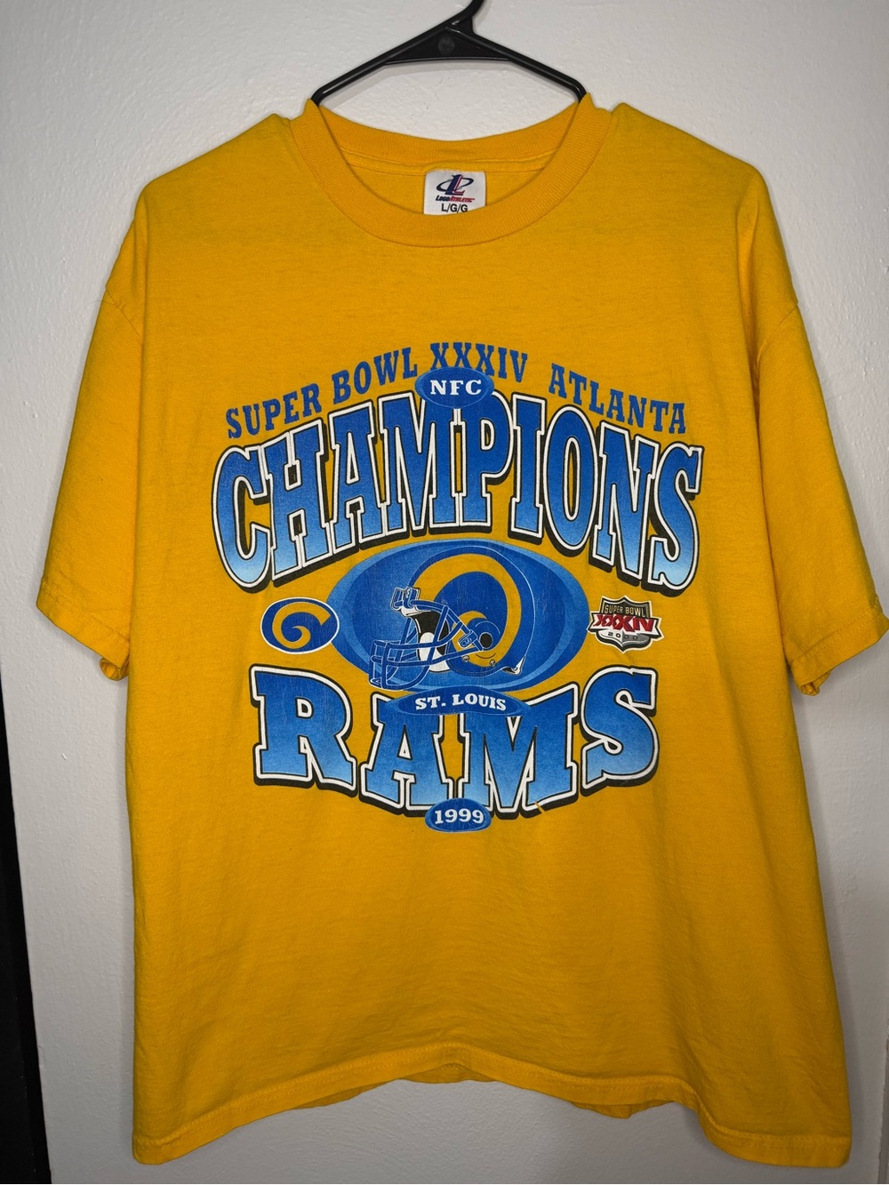 Vintage Logo Athletic Yellow St. Louis Rams Champions Graphic Tee
